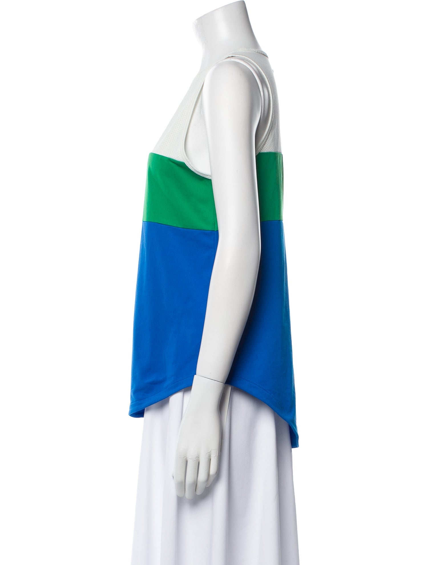 Tory Sport Colorblock Pattern Scoop Neck Top
