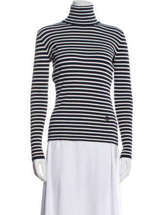 Tory Sport Striped Turtleneck Top