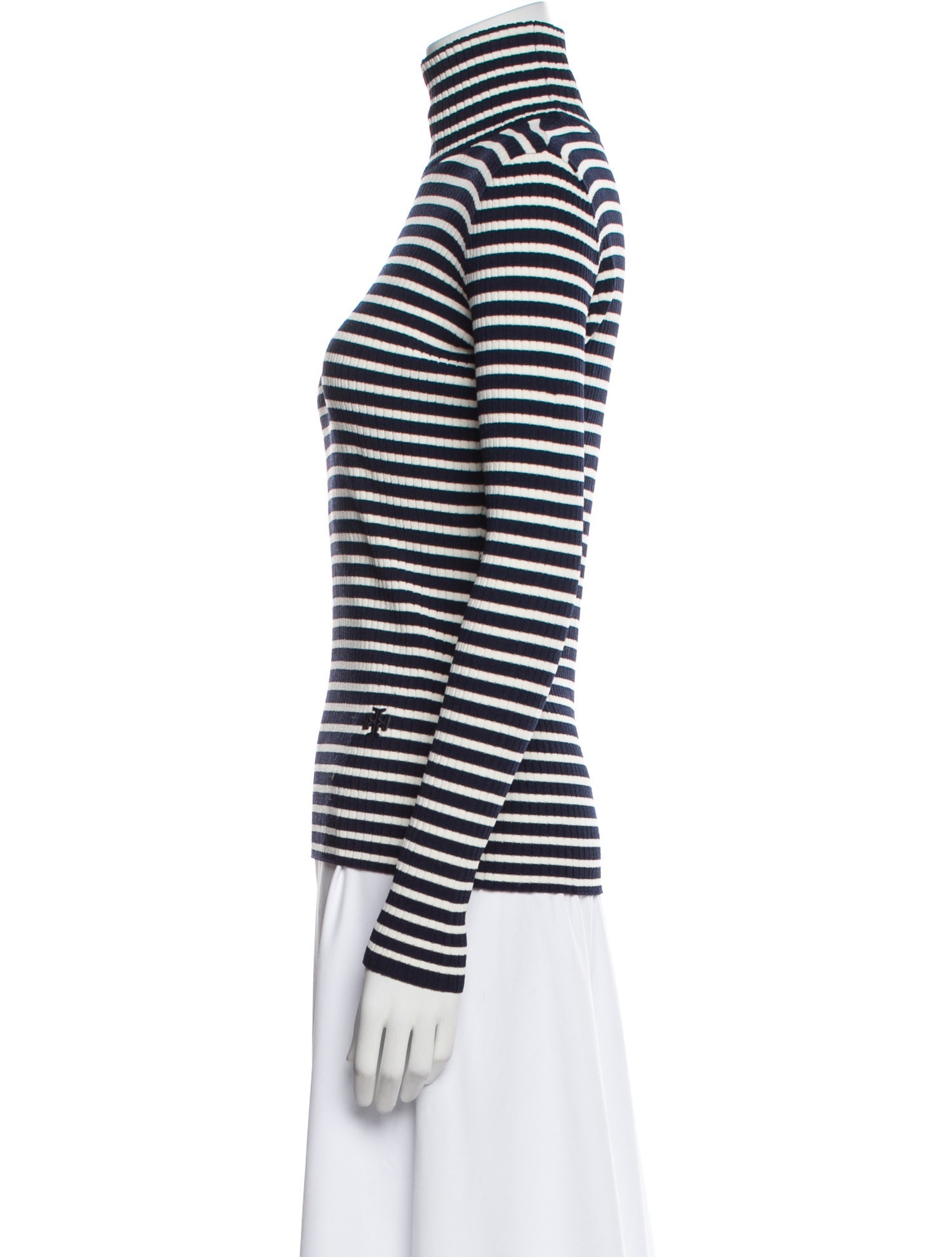 Tory Sport Striped Turtleneck Top
