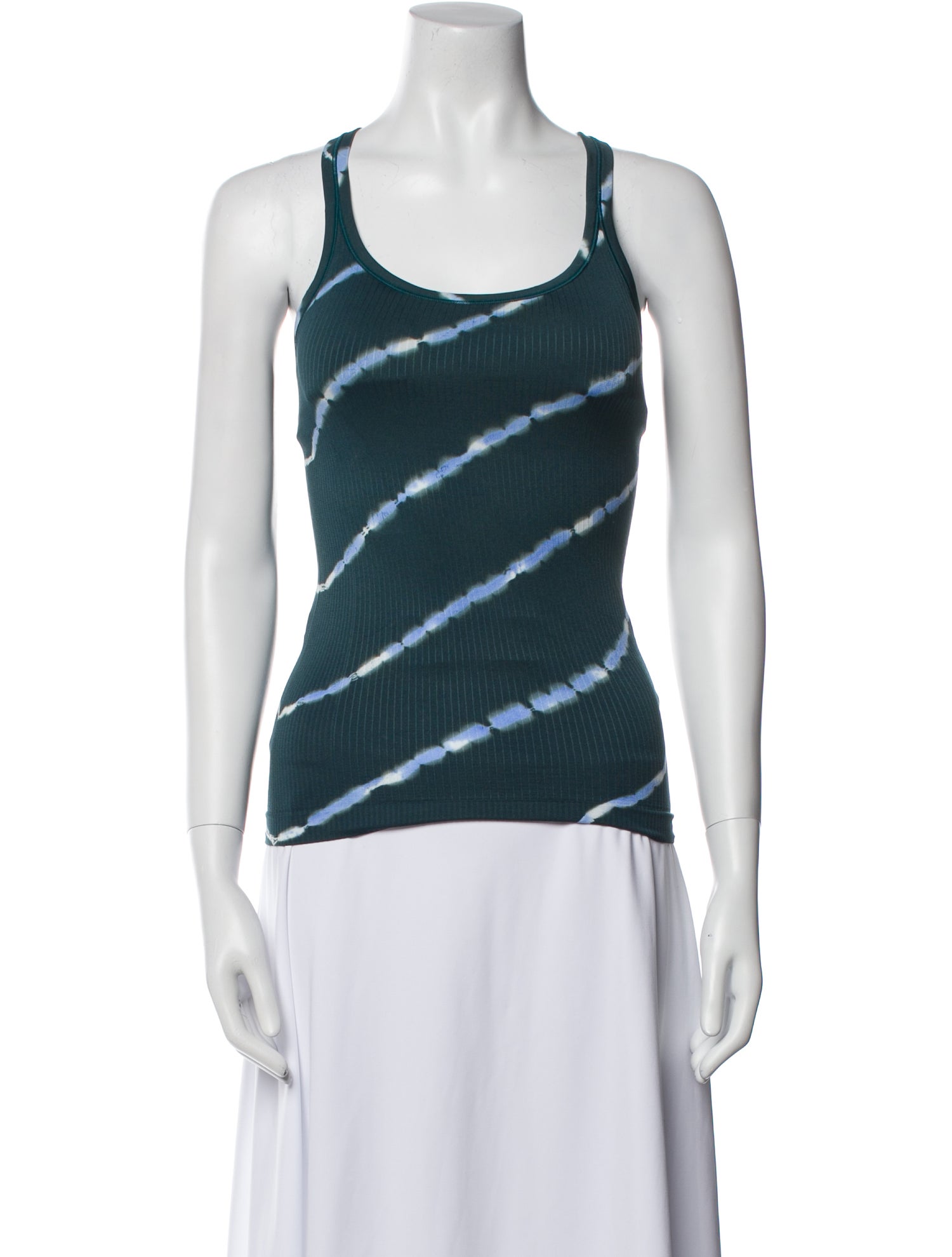 Tory Sport Tie-Dye Print Scoop Neck Top