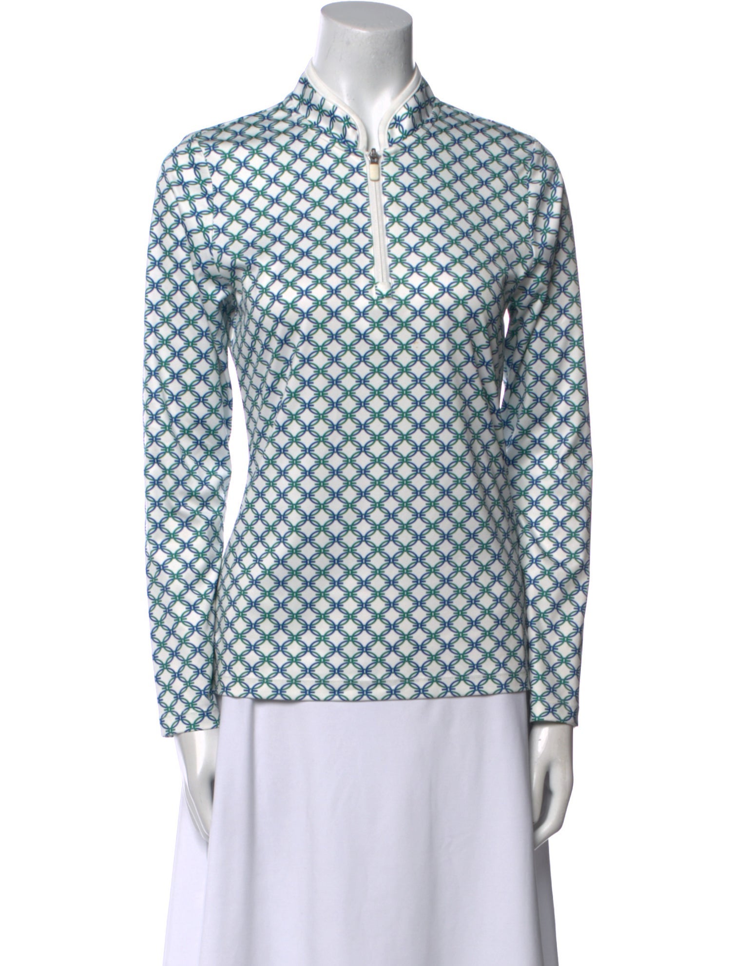 Tory Sport Printed Mock Neck Top