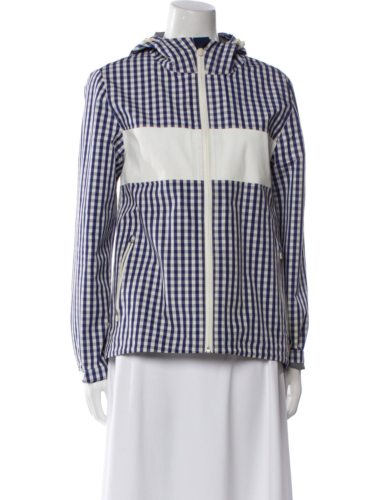 Tory Sport Plaid Print Biker Jacket