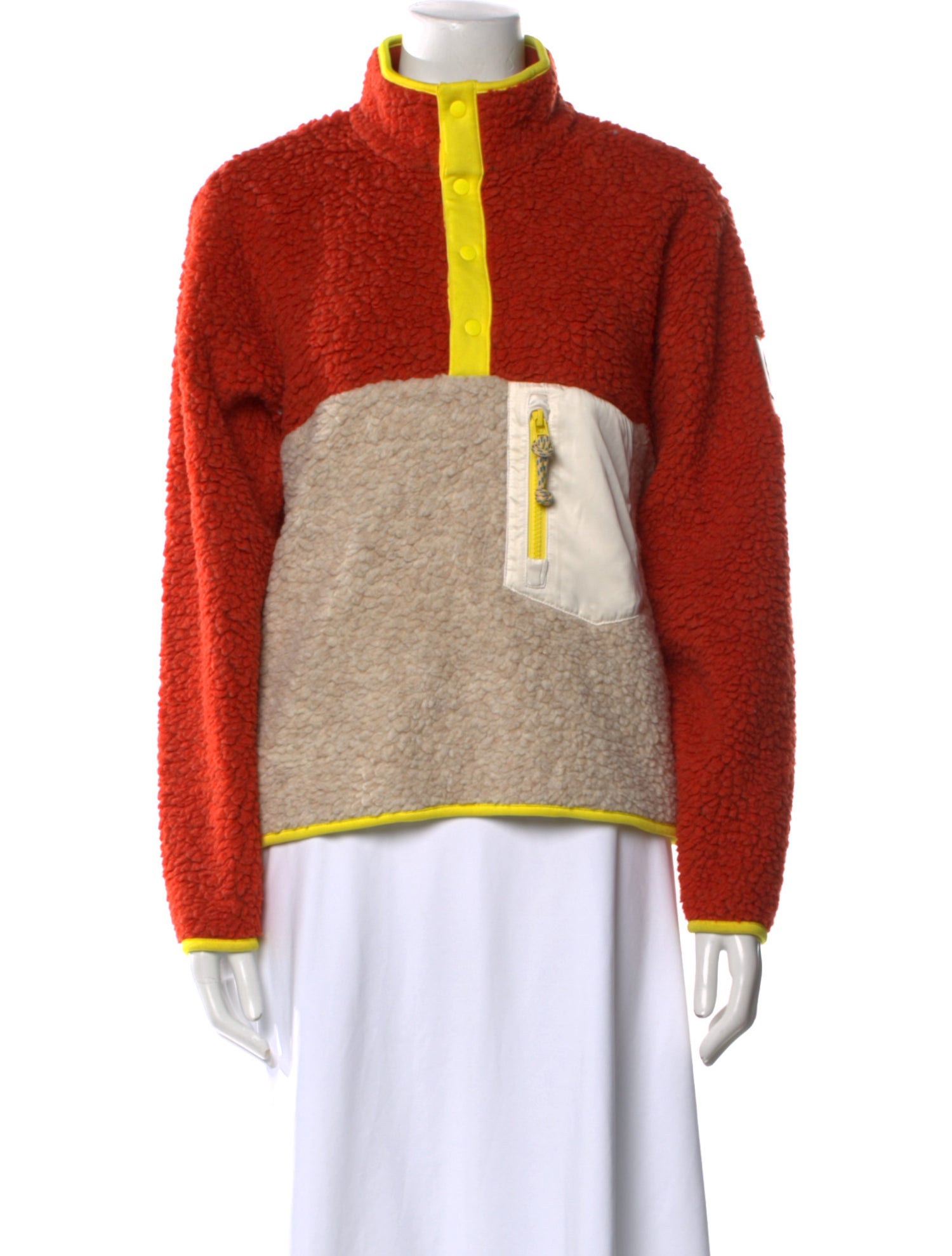 Tory Sport Colorblock Pattern Mock Neck Sweatshirt