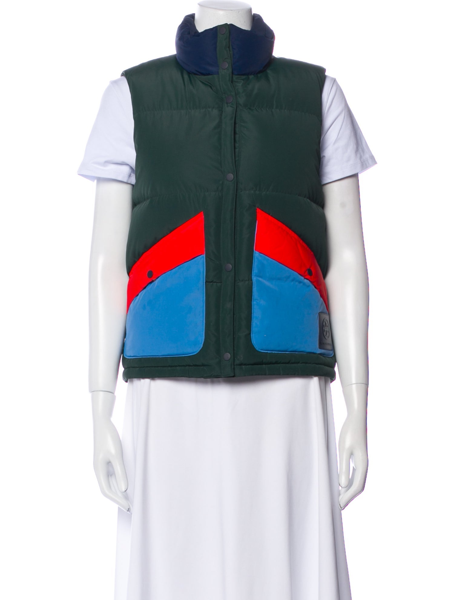 Tory Sport Colorblock Pattern Down Jacket