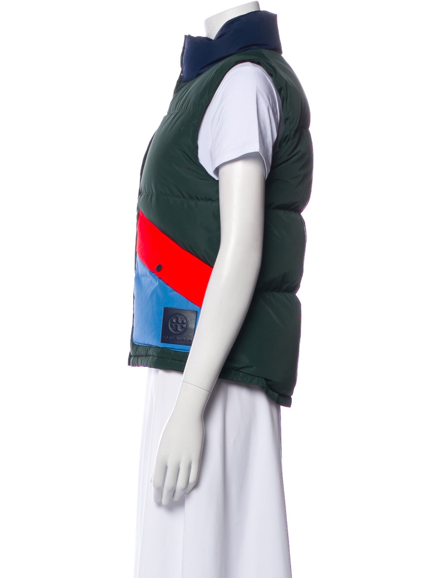 Tory Sport Colorblock Pattern Down Jacket