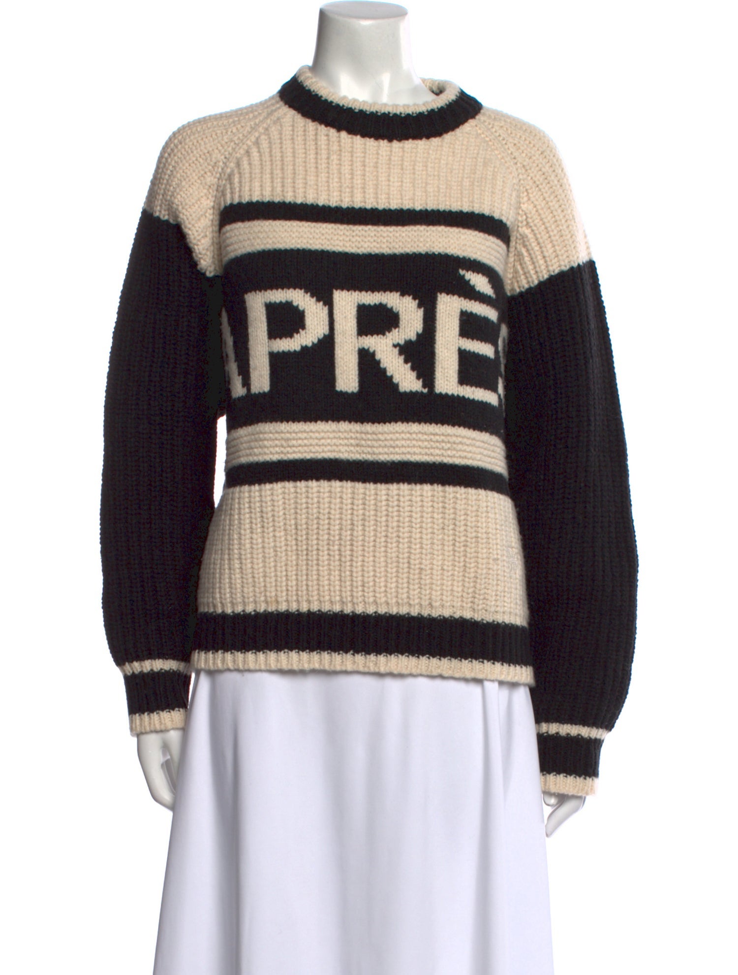 Tory Sport Striped Crew Neck Sweater
