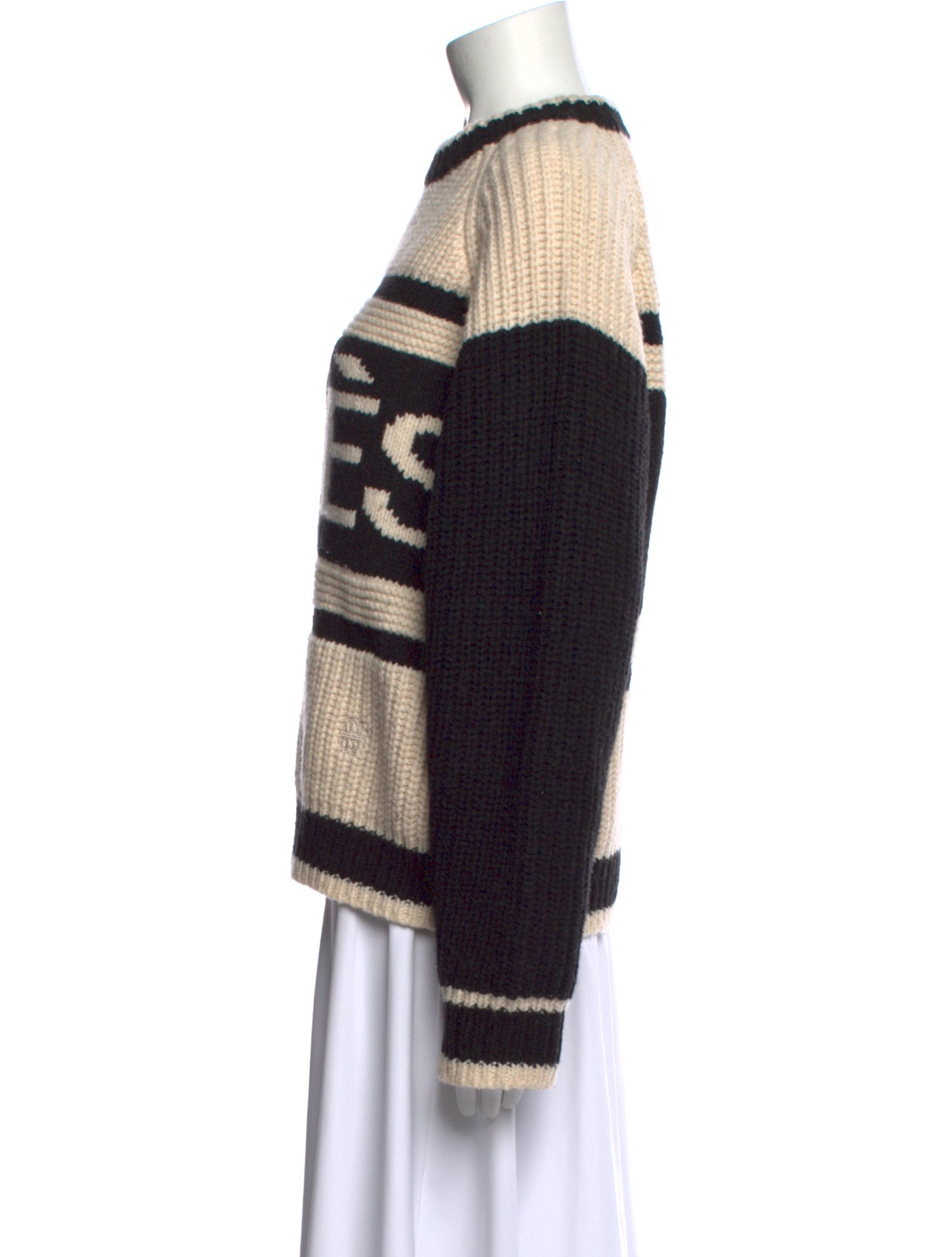 Tory Sport Striped Crew Neck Sweater