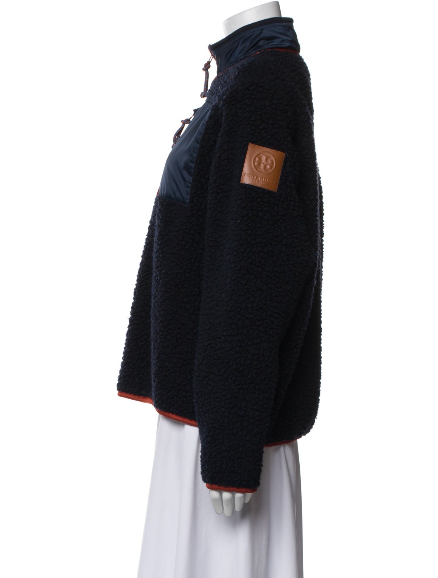 Tory Sport Colorblock Pattern Faux Fur Jacket