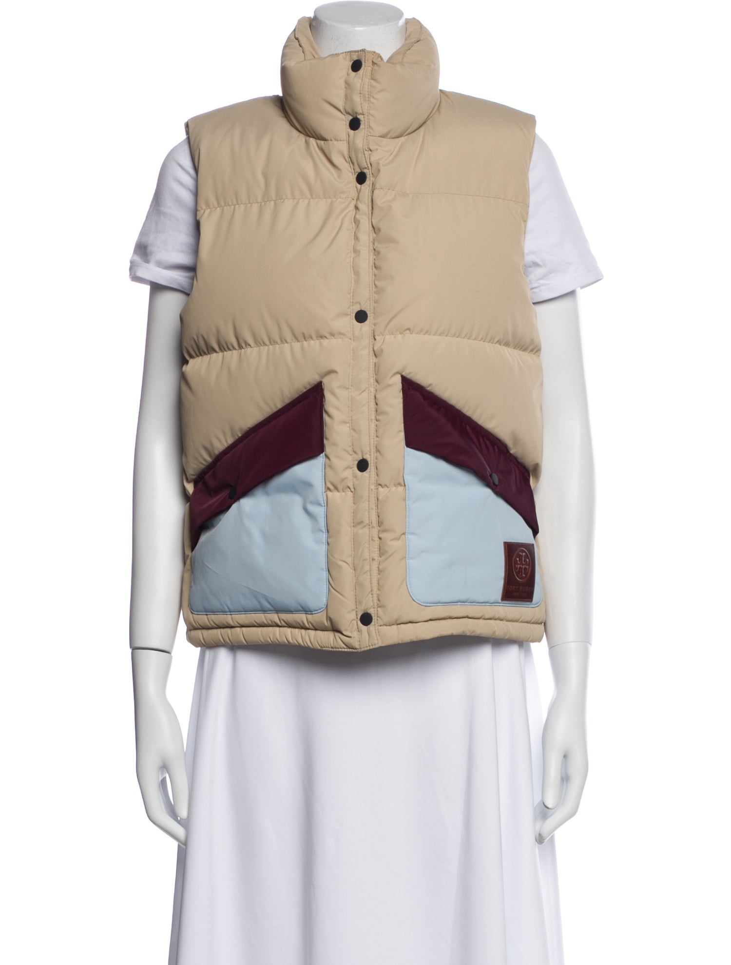 Tory Sport Colorblock Pattern Down Jacket