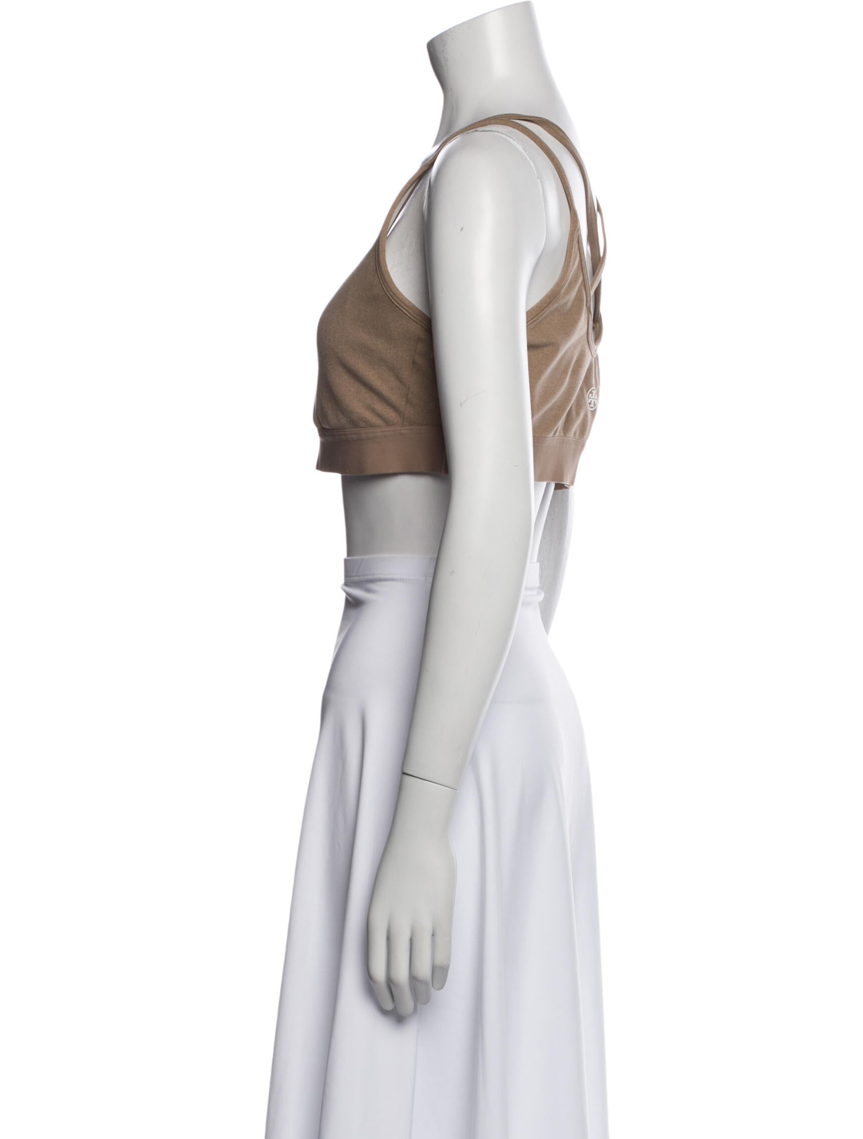 Tory Sport Scoop Neck Sleeveless Crop Top