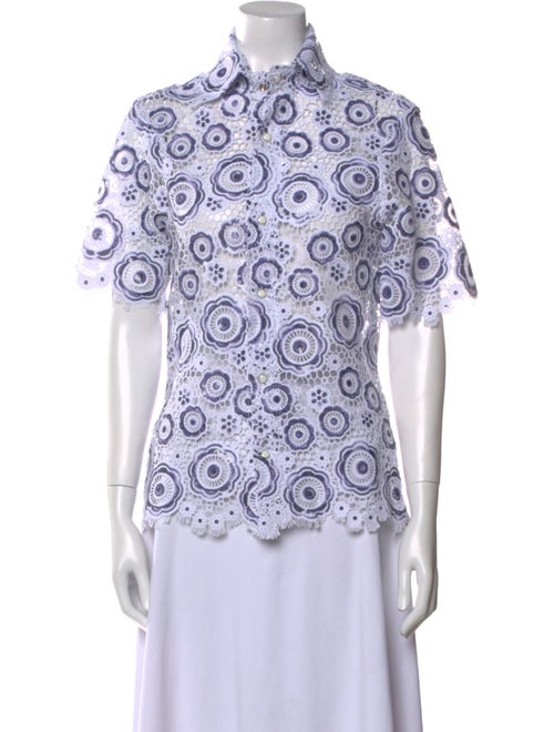 Tokyo James Printed Mock Neck Button-Up Top