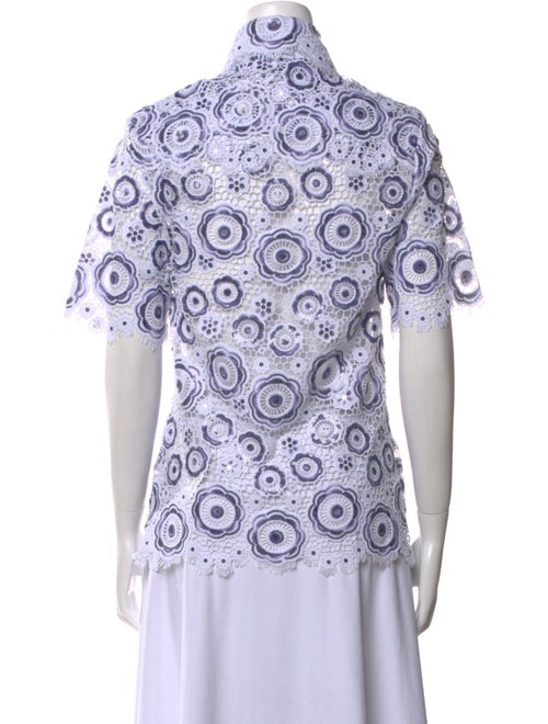 Tokyo James Printed Mock Neck Button-Up Top