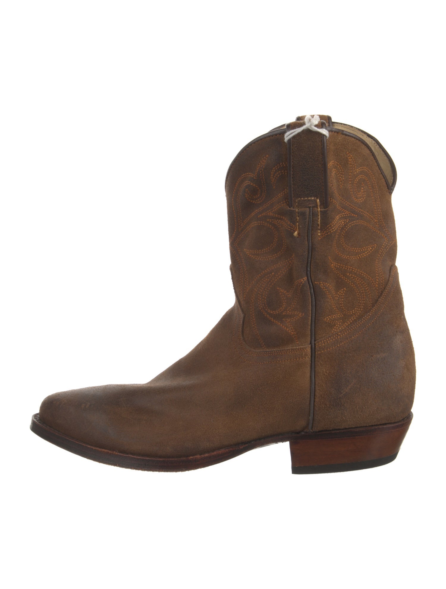 Tony Mora Suede Embroidered Accent Western Boots