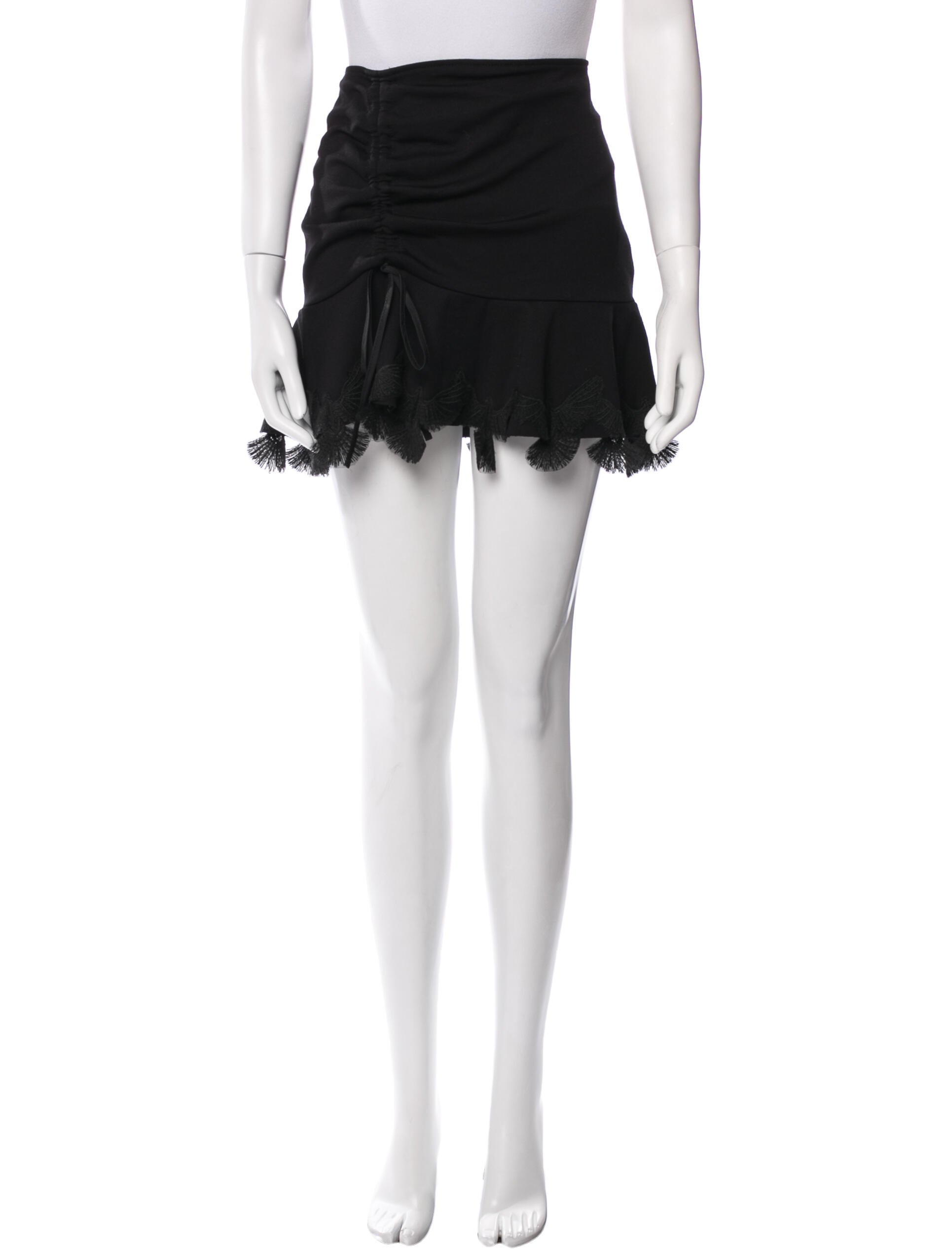 3.PARADIS Ruffle Embellishment Mini Skirt