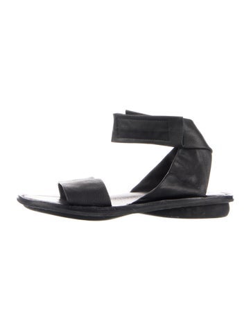 Pre-owned Trippen Leather Sandals In Black
