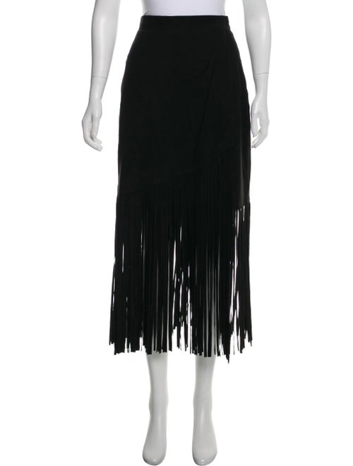 Tamara Mellon Suede Midi Length Skirt Black