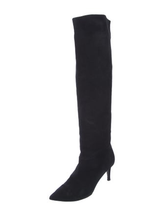 Tamara Mellon Suede Studded Accents Boots