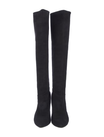 Tamara Mellon Suede Studded Accents Boots