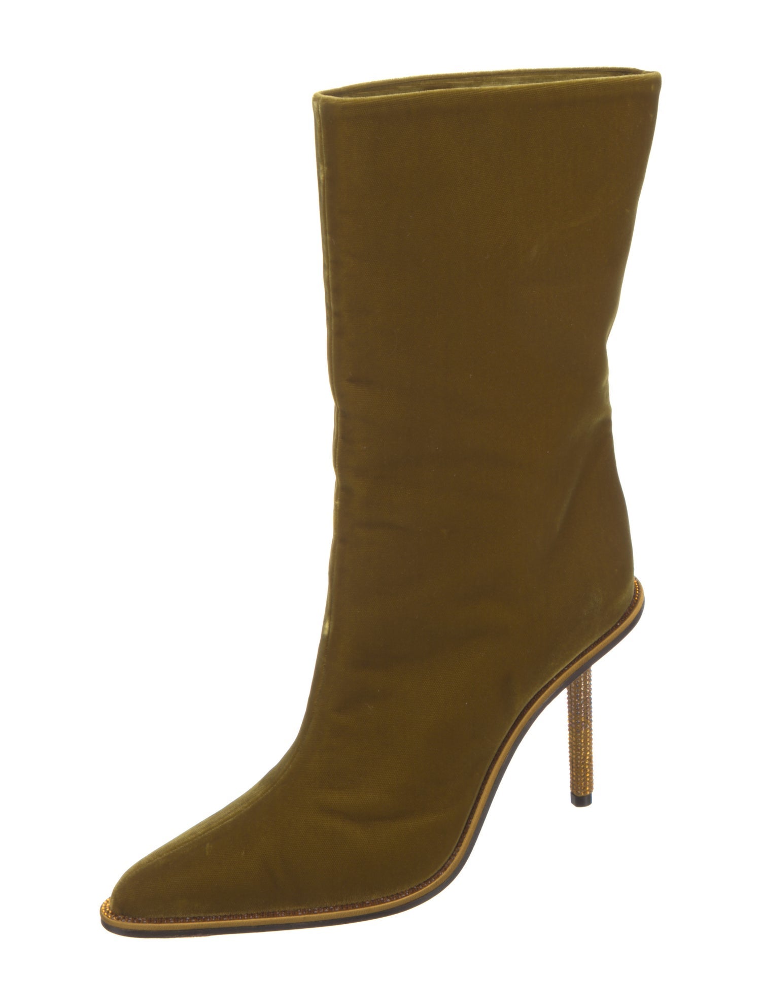 Tamara Mellon Velvet Crystal Embellishments Boots