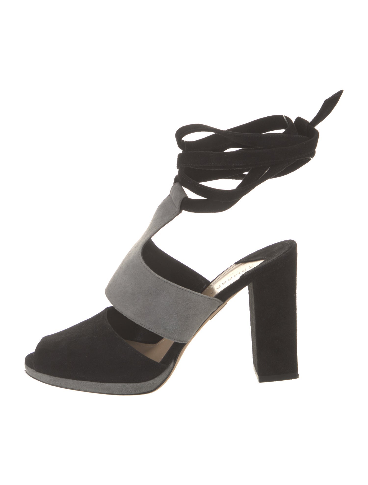 Tamara Mellon Suede Colorblock Pattern Sandals