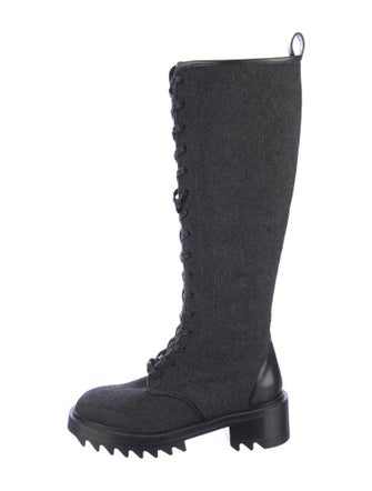 Tamara Mellon Wool Lace-Up Boots