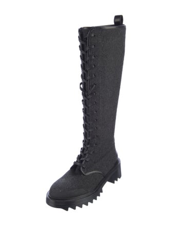 Tamara Mellon Wool Lace-Up Boots