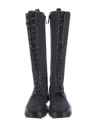 Tamara Mellon Wool Lace-Up Boots