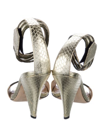 Tamara Mellon Leather Striped Sandals