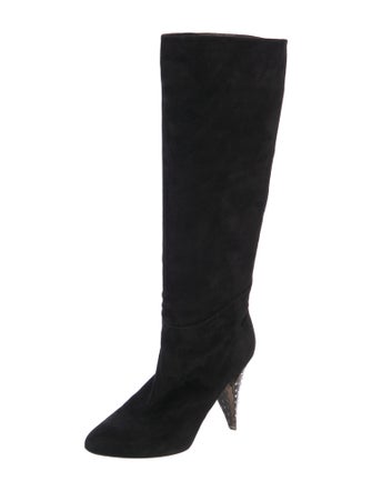 Tamara Mellon Suede Crystal Embellishments Boots