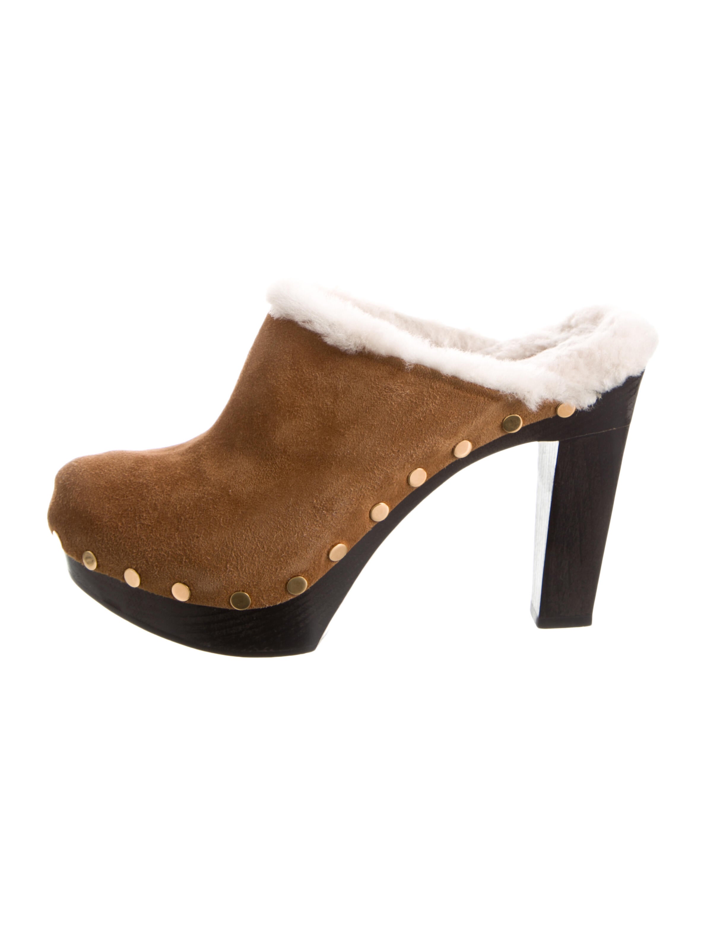 Tamara Mellon Suede Studded Accents Mules