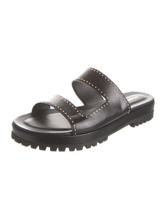 Tamara Mellon Leather Studded Accents Slides