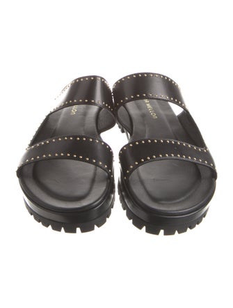 Tamara Mellon Leather Studded Accents Slides