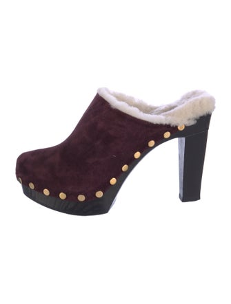 Tamara Mellon Suede Studded Accents Mules