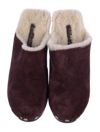 Tamara Mellon Suede Studded Accents Mules