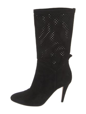 Tamara Mellon Suede Cutout Accent Boots