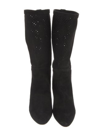 Tamara Mellon Suede Cutout Accent Boots