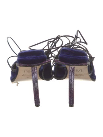 Tamara Mellon Velvet Crystal Embellishments D'Orsay Pumps