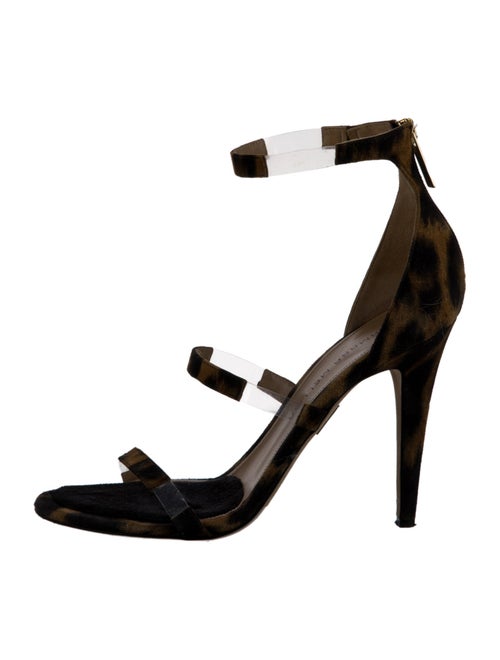 Tamara Mellon Suede Animal Print Sandals