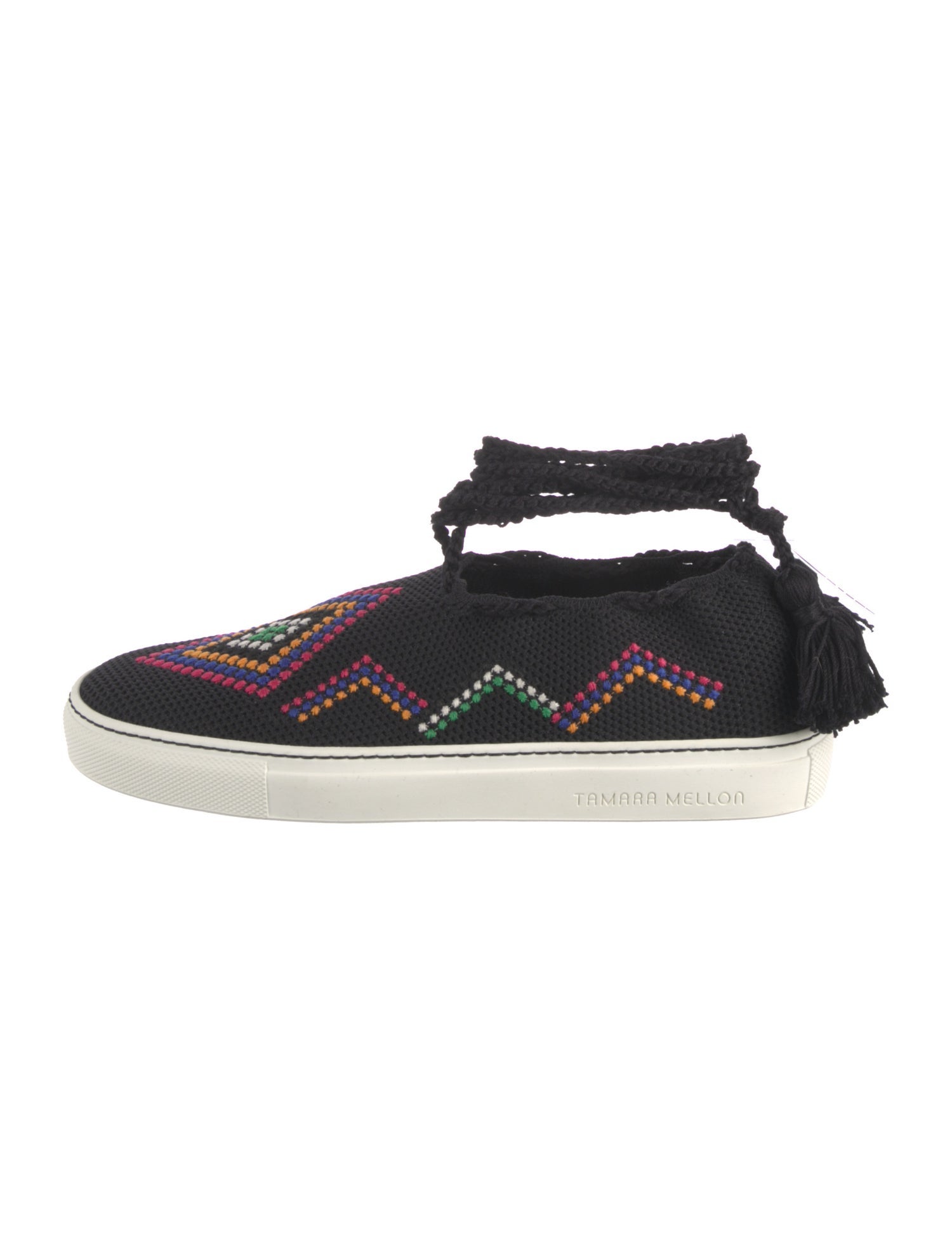 Tamara Mellon Printed Tassel Accents Sneakers