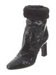 Tamara Mellon Patent Leather Faux Fur Trim Boots