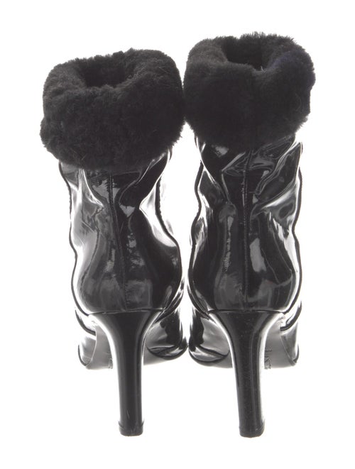 Tamara Mellon Patent Leather Faux Fur Trim Boots
