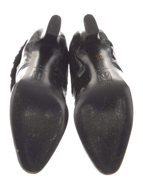 Tamara Mellon Patent Leather Faux Fur Trim Boots