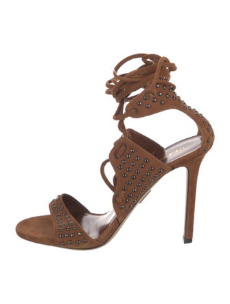 Tamara Mellon Suede Studded Accents Sandals