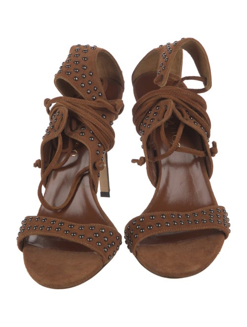 Tamara Mellon Suede Studded Accents Sandals