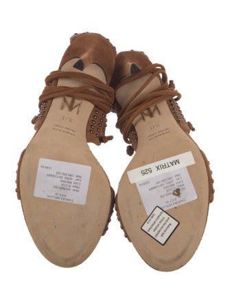 Tamara Mellon Suede Studded Accents Sandals