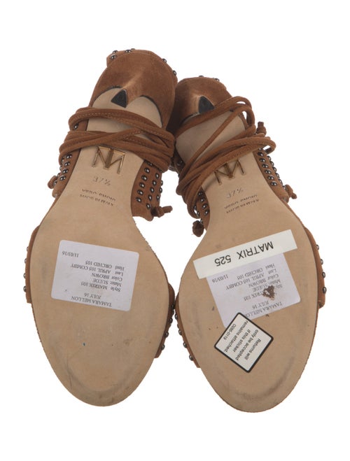 Tamara Mellon Suede Studded Accents Sandals