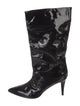 Tamara Mellon Patent Leather Leather Trim Embellishment Combat Boots