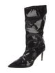Tamara Mellon Patent Leather Leather Trim Embellishment Combat Boots