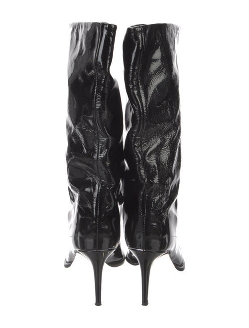 Tamara Mellon Patent Leather Leather Trim Embellishment Combat Boots