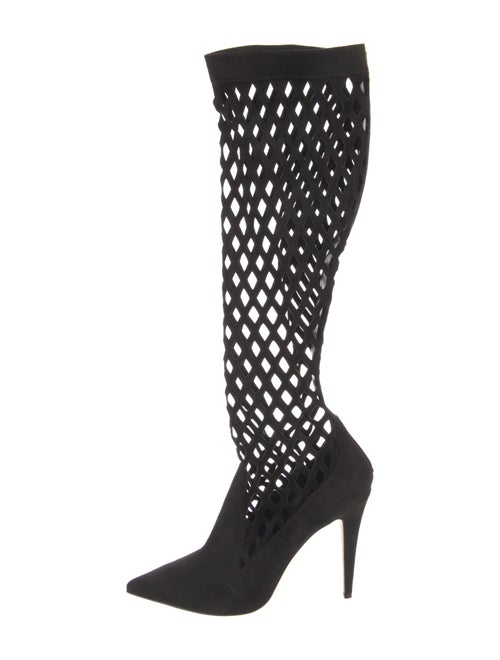 Tamara Mellon Suede Cutout Accent Sock Boots